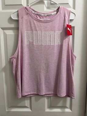 Puma Light Pink Logo Muscle Tank
